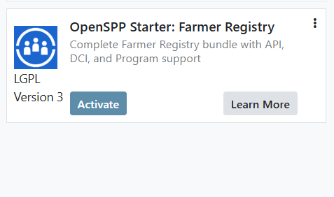 Activating SPP Farmer Registry module