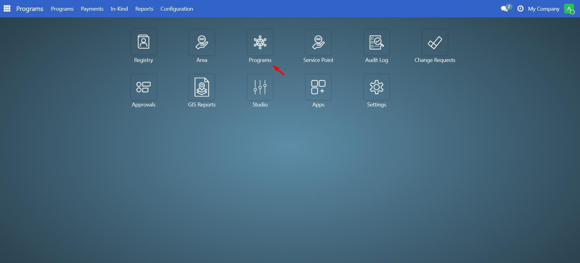 Programs menu