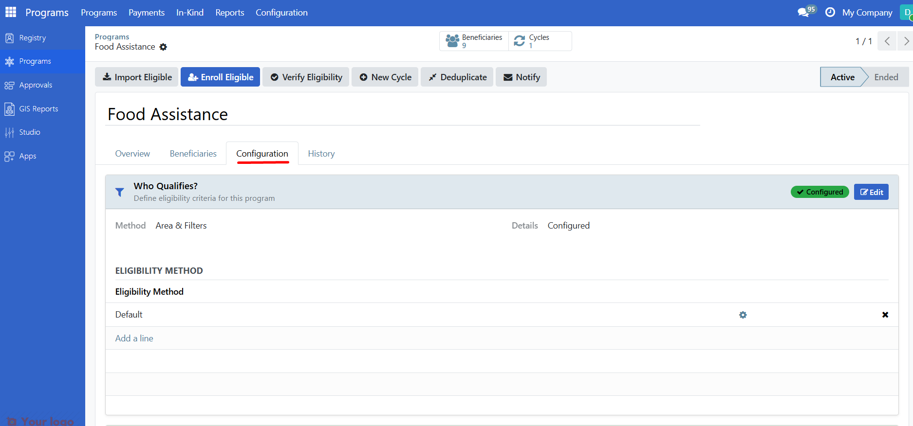 configuration tab
