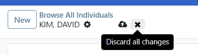 Discard button location